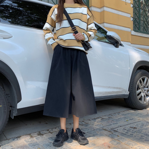 Real price ~ Khaki Skirt women's 2021 new tooling style high waist thin elastic waist mid length skirt