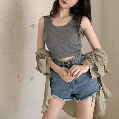 Short suspender with base sleeve less suspender top for women