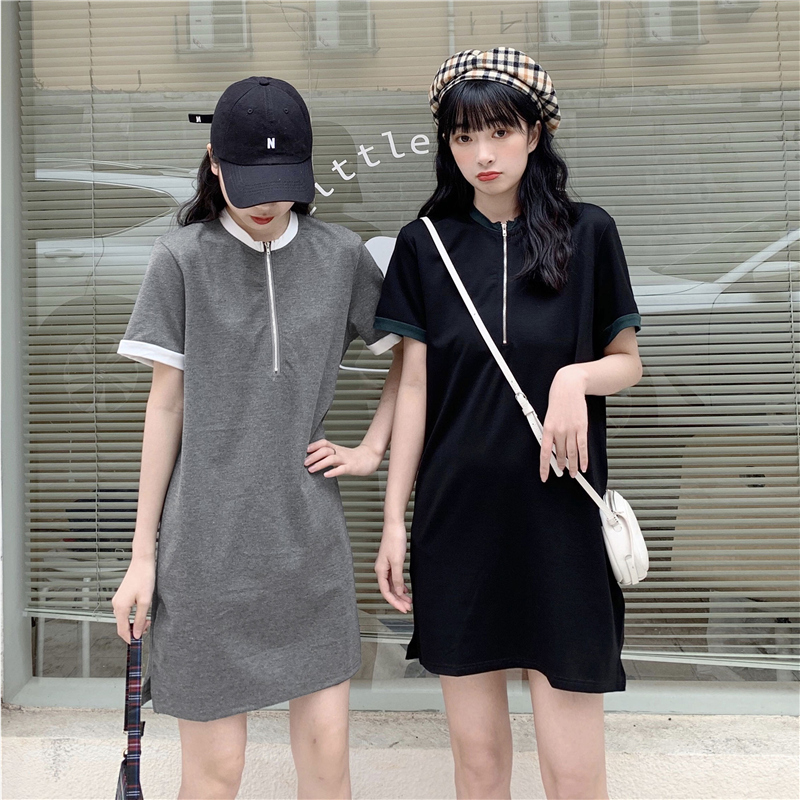 Real shooting summer ins super fire BF college style original house suko cold medium long T-shirt