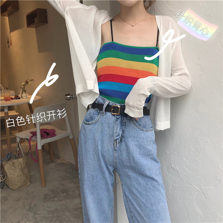 Real-price Panya Rainbow Stripe Short vest