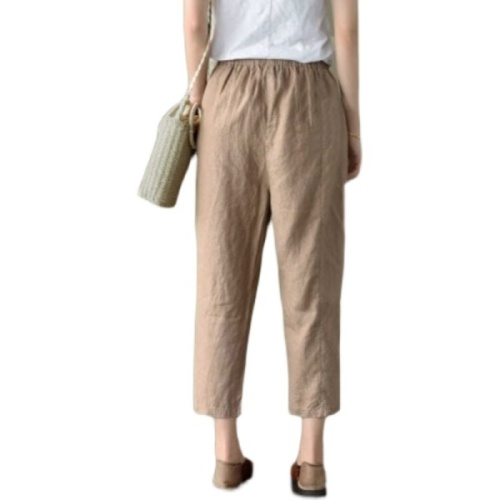 Linen pants women's loose size cotton and hemp small leg Harem Pants casual hemp dad radish pants summer thin