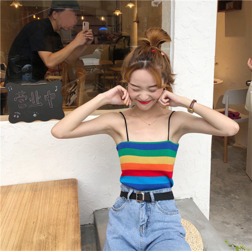 Real-price Panya Rainbow Stripe Short vest
