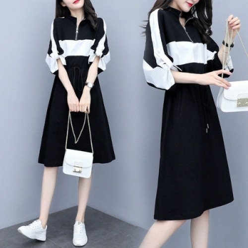 Large waist dress summer loose and fat skirt fashion celebrity style mid length dress