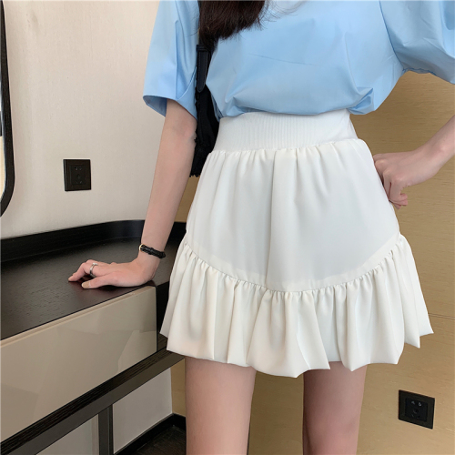 Real price stitching bubble bud cloud skirt skirt skirt women's fashion versatile high waist slim word skirt