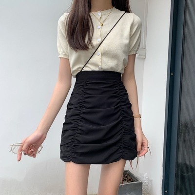 Pleated skirt with high waist and short skirt in spring and summer
