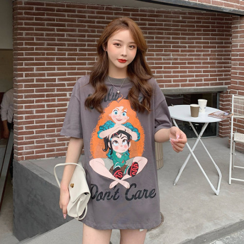 Official picture Pullover summer round neck cartoon printed T-shirt