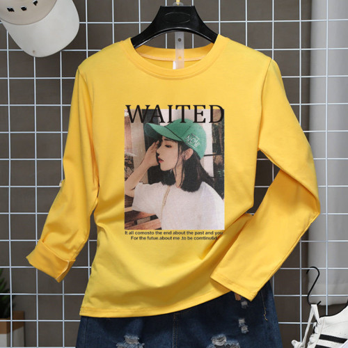 Actual Shot of the New Summer and Autumn Long Sleeve T-shirt, Women's Korean Version of 100 Sets of Women's Clothes Over-heated Student Underwear