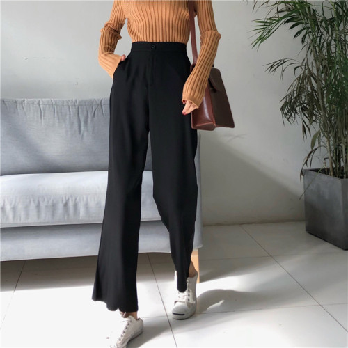 Actual shooting of spring and summer thin Retro High waist Baitao micro-pull leisure pants