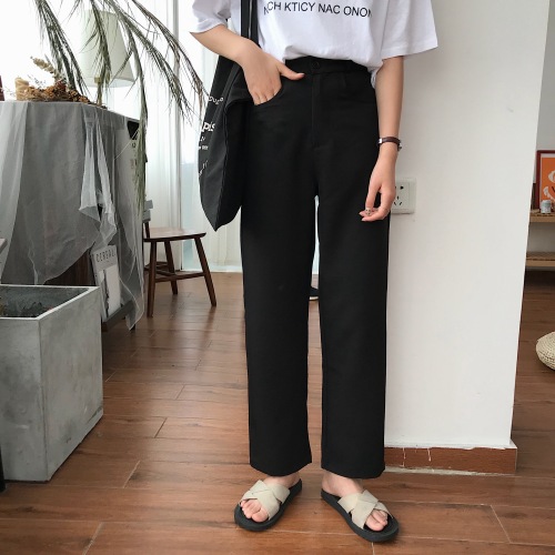 Video! Goods in stock! Ingredients! Real-price real-time basic model Baitie classic high waist show thin broad-legged pants