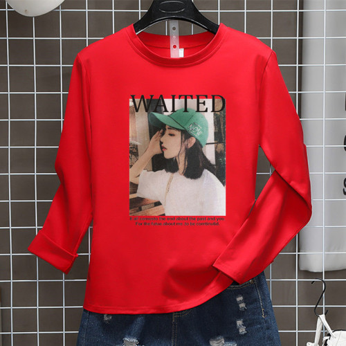 Actual Shot of the New Summer and Autumn Long Sleeve T-shirt, Women's Korean Version of 100 Sets of Women's Clothes Over-heated Student Underwear