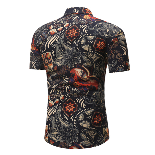 EBAY Express Amazon Summer New Men's Leisure Short-sleeved Flower Shirts