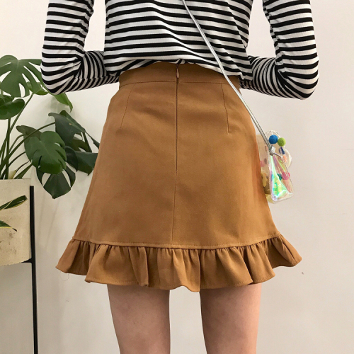 Composition ~Actual Shot ~2018 New Spring Fishtail Skirt, High waist A-shaped Skirt, Half-length Skirt, Korean Edition Short Skirt