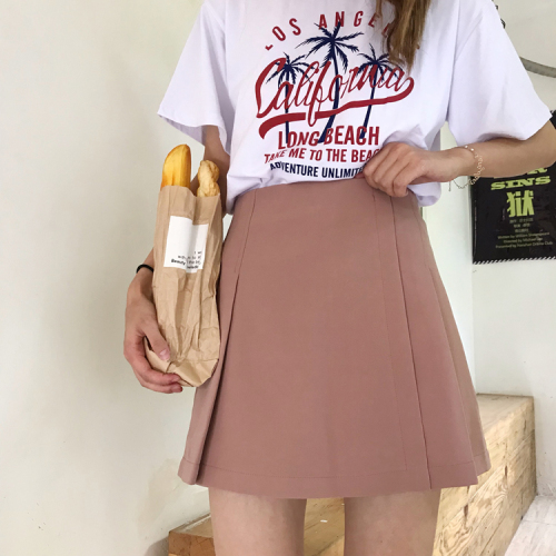 Composition ~Actual High-waist Pleated Skirt Short Skirt Korean Boxed-hip Skirt A-shaped Skirt Summer Dress 2018 Hundred Half-length Skirt Tide