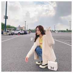 Official website ~ autumn and winter new sweater coat student solid color simple knitting versatile top good quality