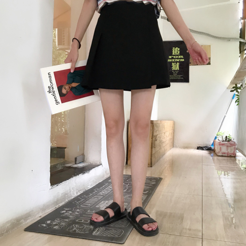 Composition ~Actual High-waist Pleated Skirt Short Skirt Korean Boxed-hip Skirt A-shaped Skirt Summer Dress 2018 Hundred Half-length Skirt Tide