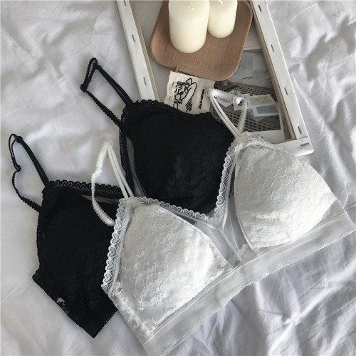 Real-price small-breasted sexy lace underwear without steel ring and beautiful-backed girl's bra gathered to wipe the chest