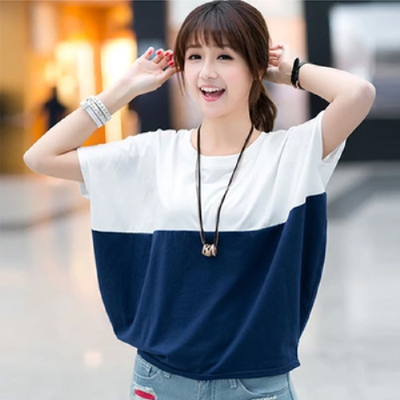 Official Tu/180g Double Milled Korean Women's Loose Bat Shirt Short Sleeve T-shirt Women's Top