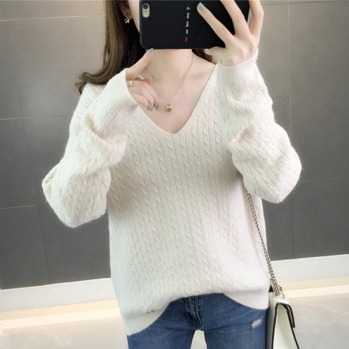 Sweater women's Pullover loose spring and autumn new long sleeve Korean collar lazy knitting bottoming shirt early spring top
