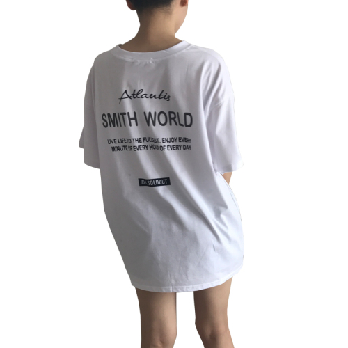 Official Picture 2018 Summer Short-sleeved T-shirt Female Korean Edition Student Loose Mid-long Top Half-sleeve