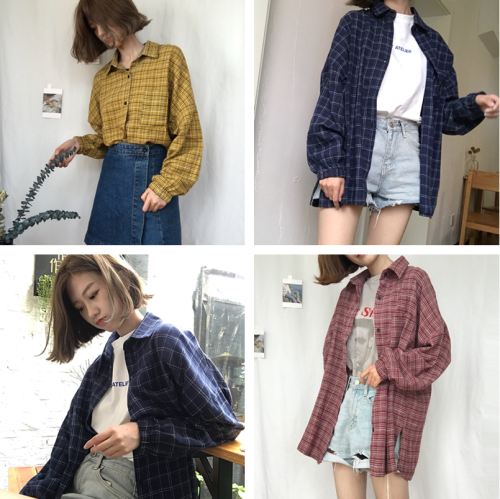 Quality Inspection Report on Real Price ~Chic Hanfan Pocket Open Checker Long Sleeve Shirt