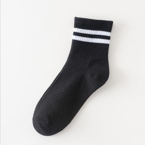 Autumn and winter new Japanese style pile socks two bars sports socks stripes college style women's middle pipe socks women's socks
