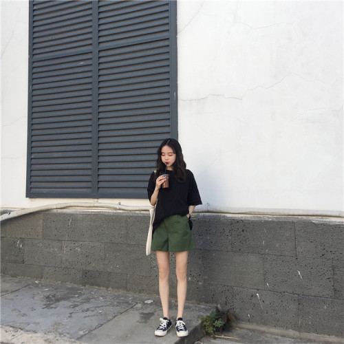 Real-price Quality Inspection Summer Dresses Korean version of 100 sets of loose-waisted broad-legged student shorts and hot pants