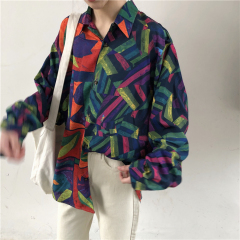Real Price ~Hong Kong Style Retro BF Personal Graffiti Loose Shirt Coat ~Tested