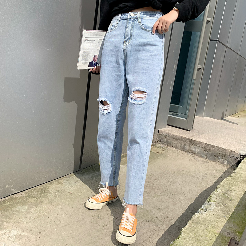 Take a real picture of all kinds of Wang Chuandong jeans women's new loose wide leg high waist straight tube daddy pants