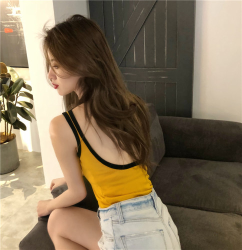 Real Sexy Show Back Sleeveless Colour Edge Short vest Real Price
