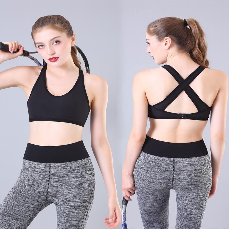 Women's Sports Underwear Running Shock-proof Ring-free Vest Yoga Micro-gathering Seamless Bra