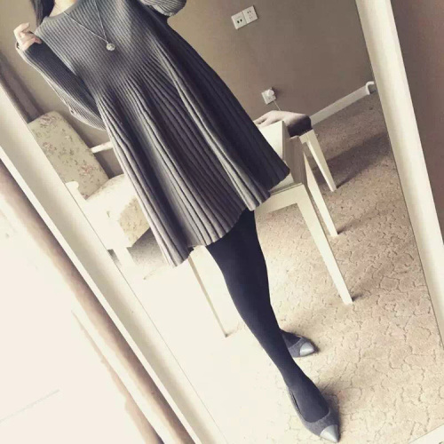 Korean mid-long knitted sweater doll dress in autumn and winter