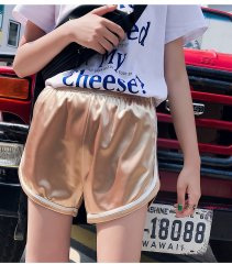 Real-time retro high-waist broad-legged silk satin smooth ins super-hot Sport Shorts 100 sets of hot pants original quality