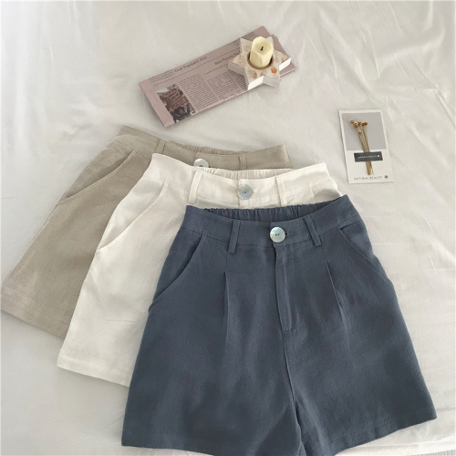 Real price ins high waist tight button shorts a wide-legged pants casual pants women