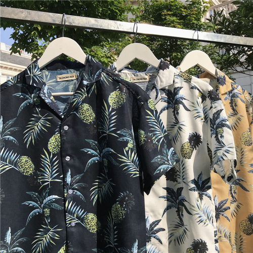 Hong Kong Wind Flat Summer Vacation Wind Short-sleeved Men's Shirts Thin Origin Casual Shirts