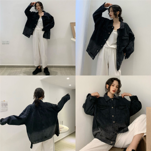 New style of autumn and winter clothes with personality, classic retro blue BF long sleeve jeans jacket