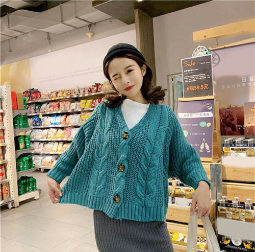 New Korean version of loose twist sweater in autumn and winter