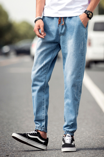 Men's wear legs jeans elastic men's trousers Hallen trousers