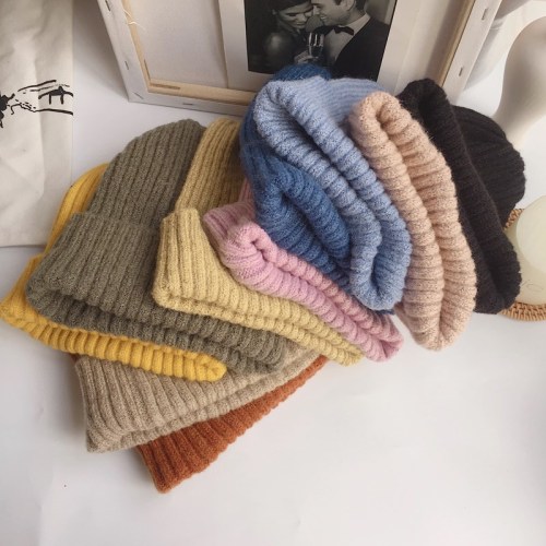 Real-price autumn-winter Korean version knitted hat Mahai hair pointed hat overhead to keep students warm with 100 sets of wool caps