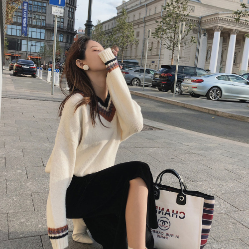 Net red sweater women's autumn and winter wear new Korean version loose and lazy style Yuansu sweater coat