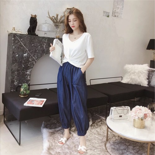 Radish trousers suit Summer suit 2019 new female witty Korean version Nethong same Hong Kong flavor jacket nine-minute trousers two-piece suit