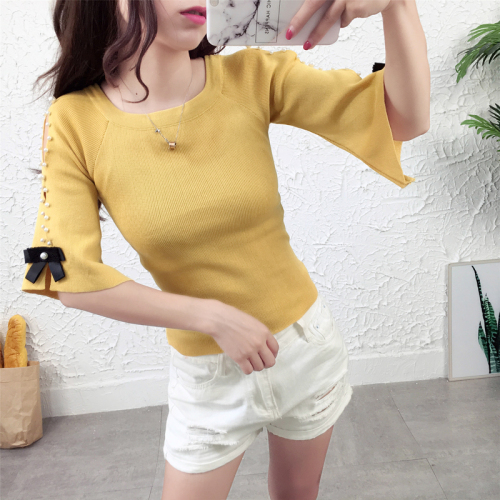 * Actual big round collar knitted sweater for women in autumn