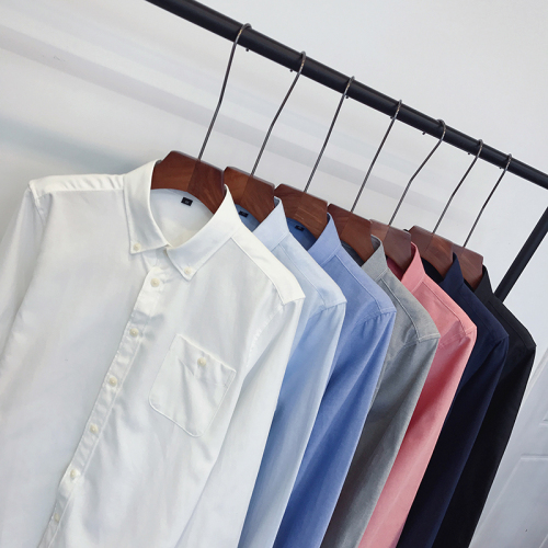 Oxford Textile Shirt Male Pure Male Long Sleeve Shirt
