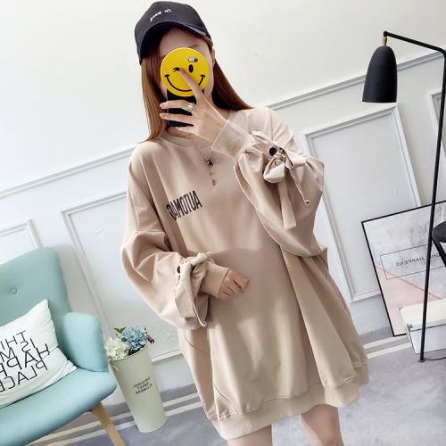 2009 Spring Dress Actual Shot ~Mid-long Autumn Dress Loose Sanitary Clothes Female Korean Version Large Size Student Long Sleeve Topcoat