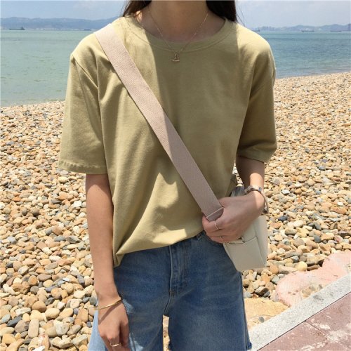 New Fig. 15 Color 4 Size Pure Bottom Bottom Top, Women's Baitao Basic Short Sleeve T-shirt