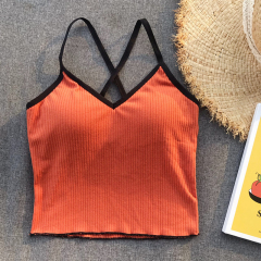 Real-price Korean version of cross-back sling sling wearing a bottom-mounted vest with chest cushion jacket