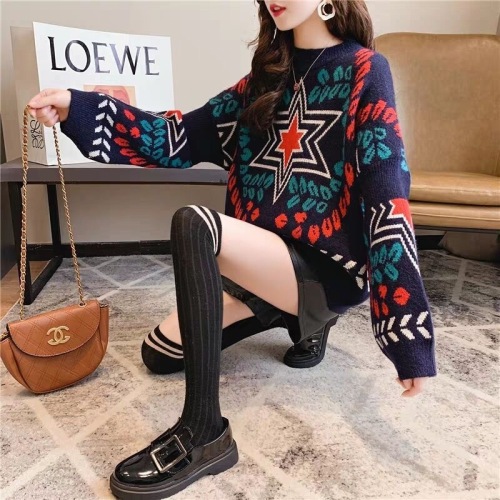 National style short Pullover women's new net red loose knit super hot top in autumn and winter