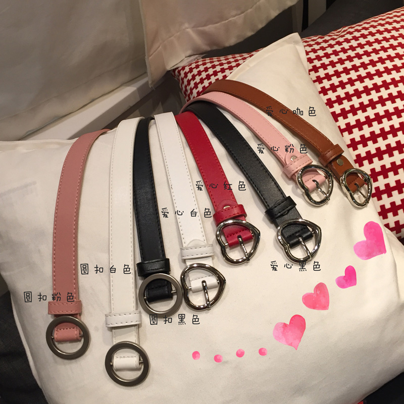 Real-price Korean version of retro belts with loving belts decorated with simple fashion buttons and belts