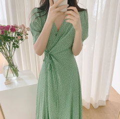 Green Little Floral one piece floral dress in summer