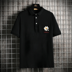 Polo shirt with lapel and short sleeve men's large fat half sleeve T-shirt with collar for men