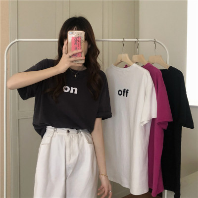 White short sleeve t-shirt female summer net red Korean version loose foreign style students take on fashion
